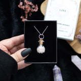 Love Rose Quartz Potion Bottle Necklace