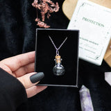 Protection Obsidian Potion Bottle Necklace