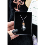 Protection Obsidian Potion Bottle Necklace
