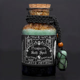 Ancient Witch Bath Spell Potion & Aventurine Crystal Amulet - Prosperity