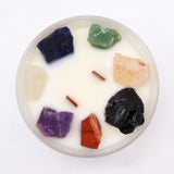 Large Chakra Crystal Candle - Seven Chakras