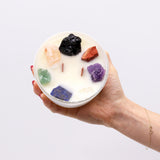 Large Chakra Crystal Candle - Seven Chakras