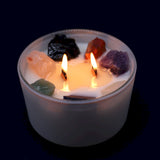 Large Chakra Crystal Candle - Seven Chakras